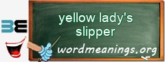 WordMeaning blackboard for yellow lady's slipper